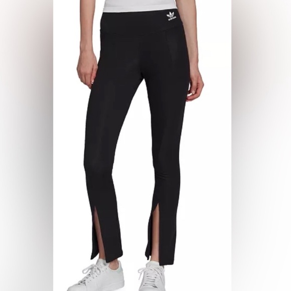 Adidas Originals Adicolor Black Open Hem Leggings - Picture 2 of 5